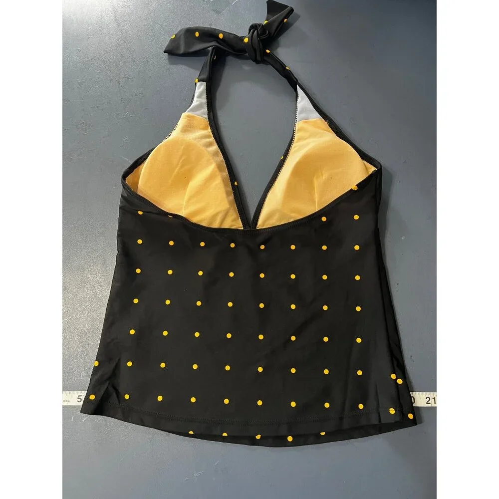 NFL Team Apparel Steelers Polka Dot Tankini Swim  Top M Swim Beach Vacation Reso